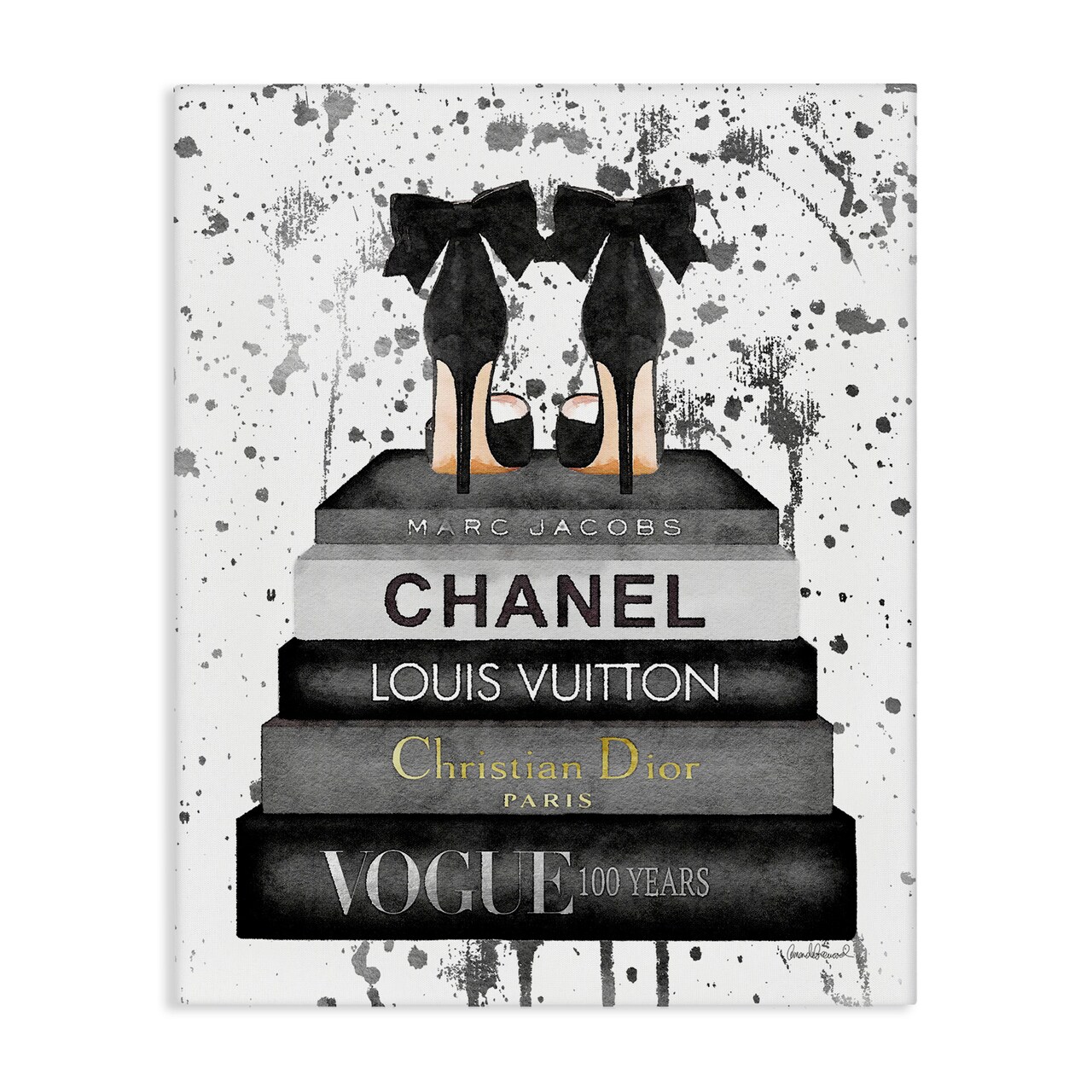 Stupell Industries Glam Fashion Books & Heels Canvas Wall Art